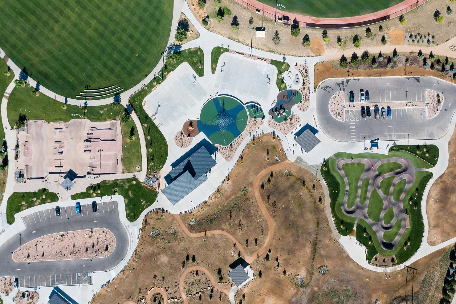 Aerial view of Erie Community Park.