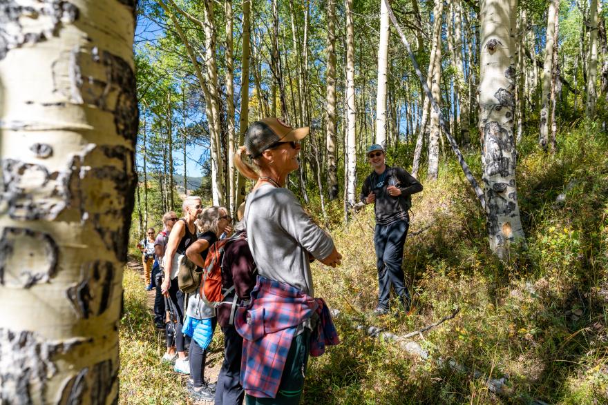 Jordan with group on National Public Lands Day hike at Camp-Hale Continental Divide National Monument